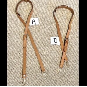 Authentic Louis Vuitton Vintage vachetta  crossbody straps with unbranded clasps